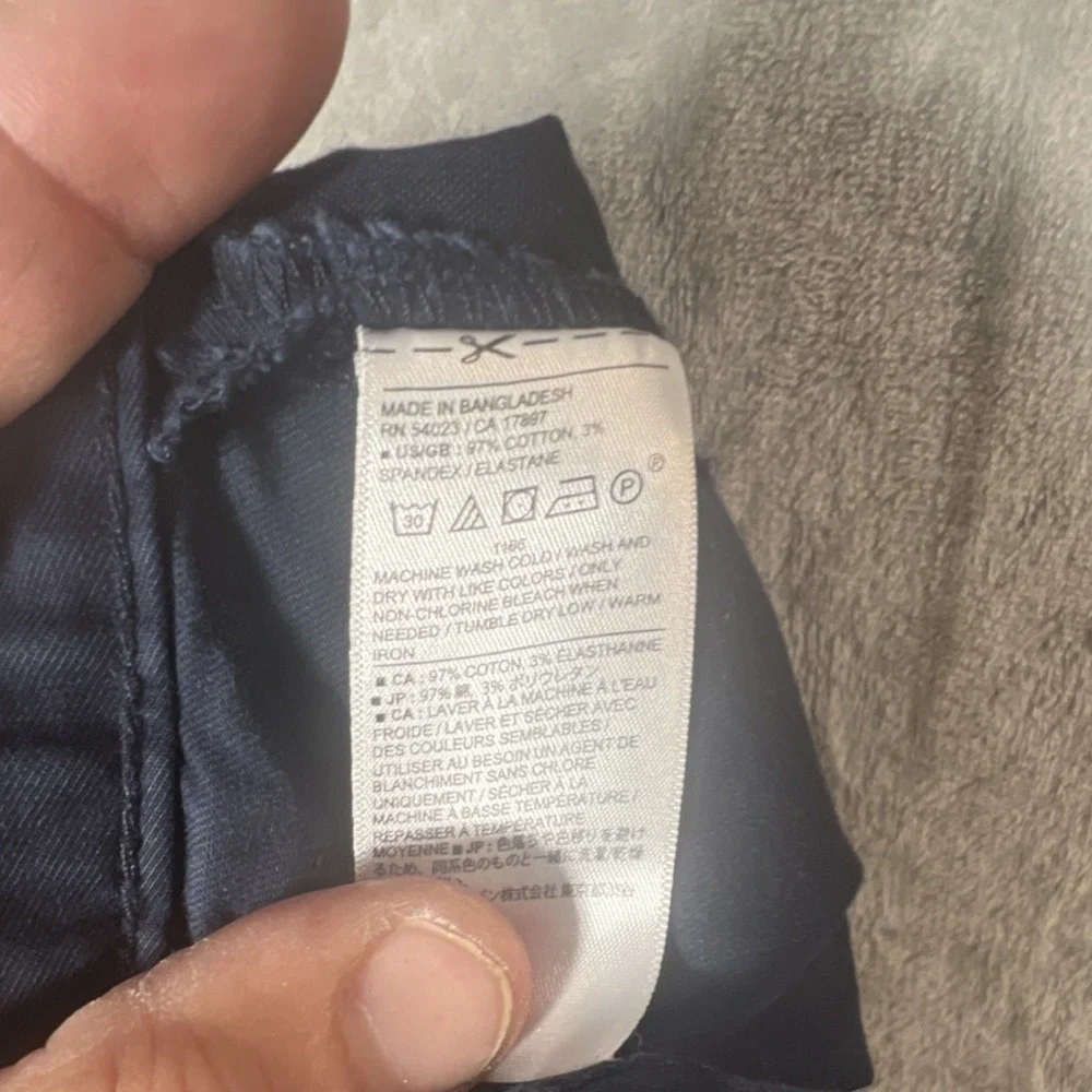 Banana Republic Mens Pants 33x30 Slim Fit Chino Pants Navy Blue Casual Stretch